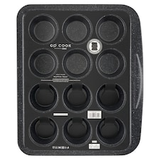 Go Cook muffinsütő forma, 12 rekeszes 37,5 x 31,5 cm