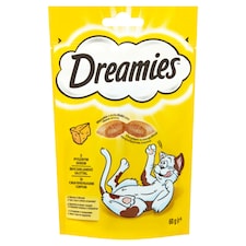 Dreamies kiegészítő száraz eledel sajttal felnőtt macskák és 8 hetesnél idősebb kölykök számára 60 g