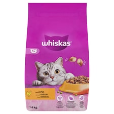 Whiskas 1+ teljes értékű szárazeledel felnőtt macskák számára csirkével 1,4 kg