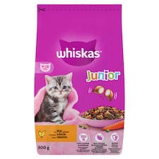 Whiskas Junior teljes értékű szárazeledel kölyökmacskáknak csirkével 300 g