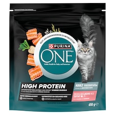 Purina One High Protein lazacban gazdag száraz macskaeledel 650 g