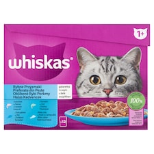 Whiskas Halas Kedvencek teljes értékű nedves eledel felnőtt macskáknak aszpikban 12 x 85 g (1,02 kg)