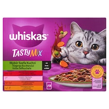 Whiskas Tasty Mix teljes értékű nedves eledel felnőtt macskáknak 12 x 85 g (1,02 kg)