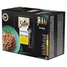 Sheba Delikatesse Baromfiválaszték teljes értékű nedves eledel felnőtt macskáknak 12x85 g (1,02 kg)