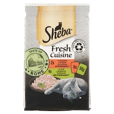 Sheba Fresh Cuisine Taste of Rome teljes értékű nedves eledel felnőtt macskáknak 6 x 50 g (300 g)