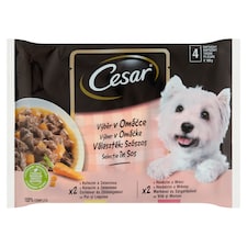 Cesar szószos teljes értékű nedves eledel felnőtt kutyák részére 4 x 100 g (400 g)