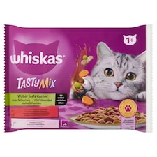 Whiskas 1+ Tasty Mix teljes értékű nedves eledel felnőtt macskáknak 4 x 85 g (340 g)
