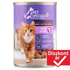 Pet Specialist teljes értékű állateledel felnőtt macskák számára pulykával és báránnyal 415 g