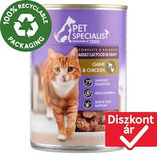 Pet Specialist teljes értékű állateledel felnőtt macskák számára vaddal és csirkével szószban 415 g