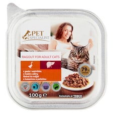 Pet Specialist teljes értékű állateledel felnőtt macskák számára libával és májjal 100 g