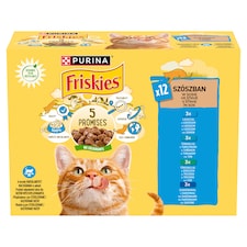 Purina Friskies szószban lazaccal/tonhallal/szardíniával/tőkehallal nedves macskaeledel 12 x 85 g