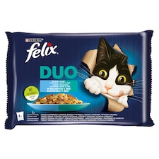 Purina Felix Fantastic Duo halas válogatás aszpikban nedves macskaeledel 4 x 85 g (340 g)
