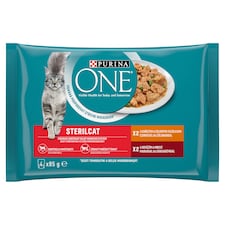 Purina One Sterilcat Csirkével és Zöldbabbal nedves macskaeledel 4 x 85 g