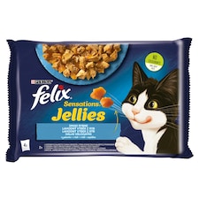 Purina Felix Sensations Jellies halas válogatás aszpikban nedves macskaeledel 4 x 85 g (340 g)