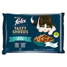 Purina Felix Shreds halas válogatás szószban nedves macskaeledel 4 x 80 g