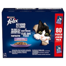 Purina Felix Fantastic vegyes válogatás aszpikban nedves macskaeledel 80 x 85 g