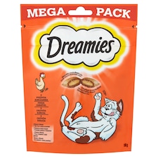 Dreamies kiegészítő macskaeledel csirkével felnőtt macskáknak & 8 hetesnél idősebb kölyköknek 180 g
