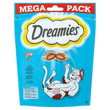 Dreamies kiegészítő macskaeledel lazaccal felnőtt macskák & 8 hetesnél idősebb kölykök számára 180 g