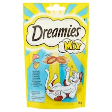 Dreamies Mix kiegészítő macskaeledel felnőtt macskák és 8 hetesnél idősebb kölykök számára 60 g