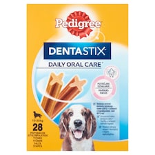 Pedigree DentaStix kiegészítő állateledel 4 hónapnál idősebb kutyák számára 10-25 kg 28 db 720 g