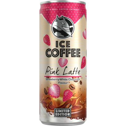 Ice Coffee Pink Latte eper- és fehér csokoládéízű UHT ital tejjel és kávékivonattal 250 ml
