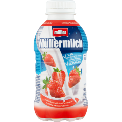 Müller Müllermilch eper ízű zsírszegény tejital 400 g