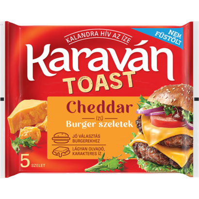 Karaván Toast cheddar ízű burger szeletek 100 g