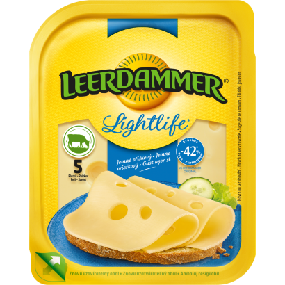 Leerdammer Lightlife laktózmentes, félkemény, félzsíros szeletelt sajt 100 g