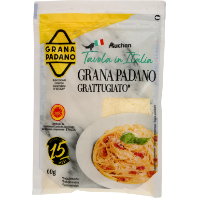 Auchan Kedvenc Tavola in Italia Grana Padano reszelt sajt 60 g