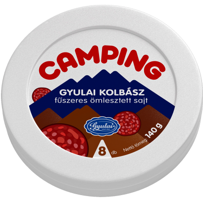 Camping gyulai kolbász fűszeres kenhető félzsíros ömlesztett sajt 8 db 140 g