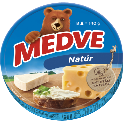Medve natúr kenhető, zsíros ömlesztett sajt 8 x 17,5 g (140 g)