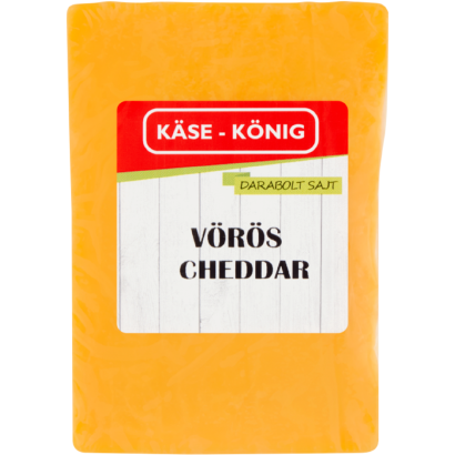 Käse-König zsíros, kemény darabolt vörös cheddar sajt