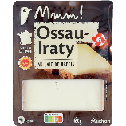 Auchan Prémium MMM!  Ossau-Iraty OEM zsíros félkemény juhsajt 180 g