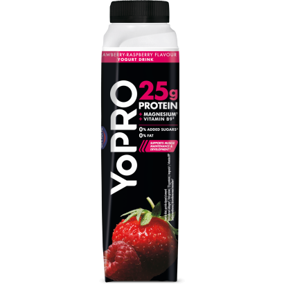 Danone YoPro eper- és málnaízű sovány joghurtital édesítőszerekkel 300 g