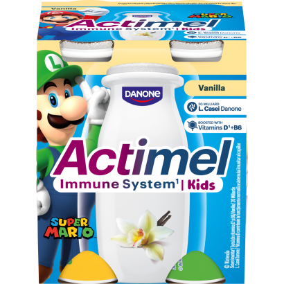 Danone Actimel Kids vaníliaízű zsírszegény joghurtalapú ital B6-és D-vitaminnal 4 x 100 g (400 g)