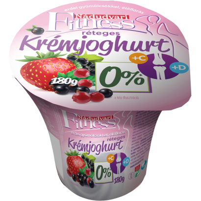 Nádudvari Fitness élőflórás, réteges krémjoghurt erdei gyümölcsökkel 180 g