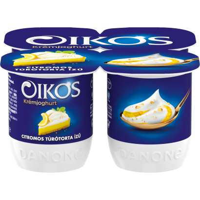 Danone Oikos Görög citromos túrótortaízű, élőflórás krémjoghurt 4 x 125 g
