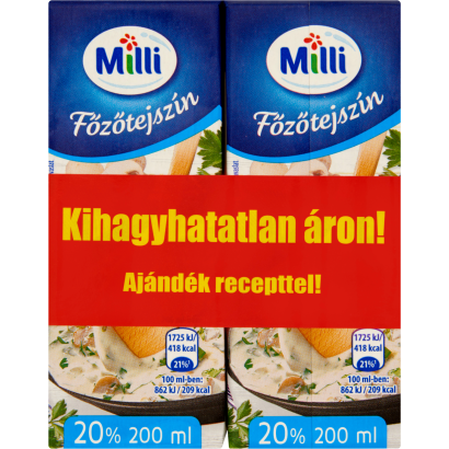 Milli UHT főzőtejszín 20% 2 x 200 ml