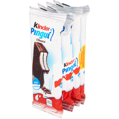 Kinder Pingui Cacao tejes és kakaós krémmel töltött sütemény étcsokoládé bevonattal 4 x 30 g (120 g
