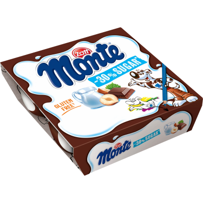 Zott Monte csokoládés, mogyorós tejdesszert 4 x 55 g (220 g)