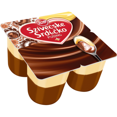 Zott Szívecske kakaós puding vaníliaízű öntettel 4 x 125 g