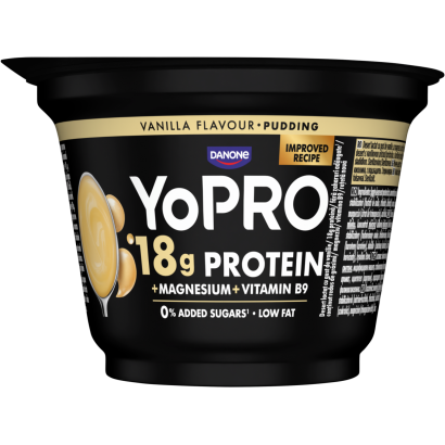 Danone YoPro vaníliaízű tejdesszert édesítőszerrel, magnéziummal és folsavval 180 g