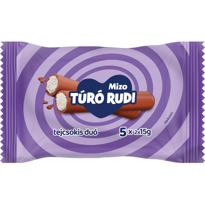 Mizo Túró Rudi natúr túródesszert tejcsokoládé bevonattal 5 x 2 x 15 g (150 g)