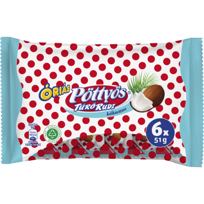 Pöttyös Óriás Túró Rudi tejbevonattal kókuszos 6x51 g