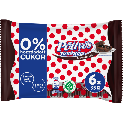 Pöttyös Túró Rudi brownie-ízű töltelékkel 0 % hozzáadott cukorral 6x35 g