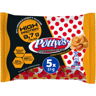 Pöttyös Protein Rudi mogyoróvaj készítménnyel 5x51 g