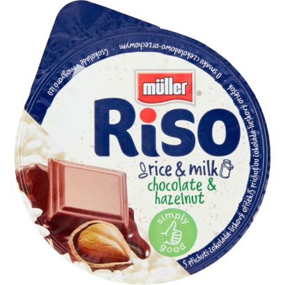 Müller Riso tejberizs desszert csokoládé-mogyoró ízű készítménnyel 200 g