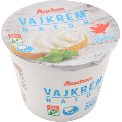 Auchan Kedvenc natúr vajkrém kenhető, félzsíros 40% 250 g