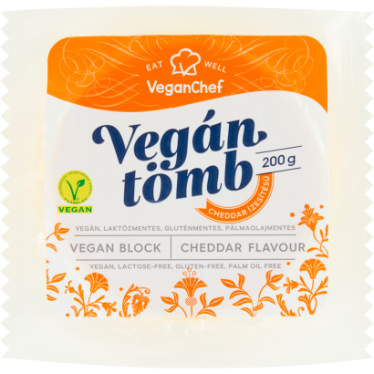 VeganChef cheddar ízesítésű vegán tömb 200 g