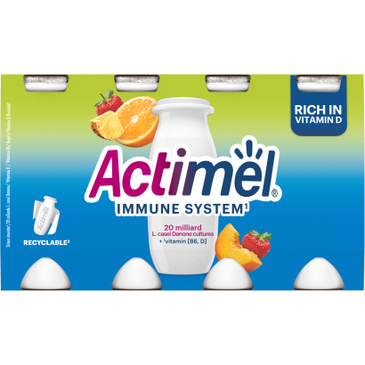 Danone Actimel vegyes gyümölcsízű zsírszegény joghurtalapú ital  8 x 100 g (800 g)